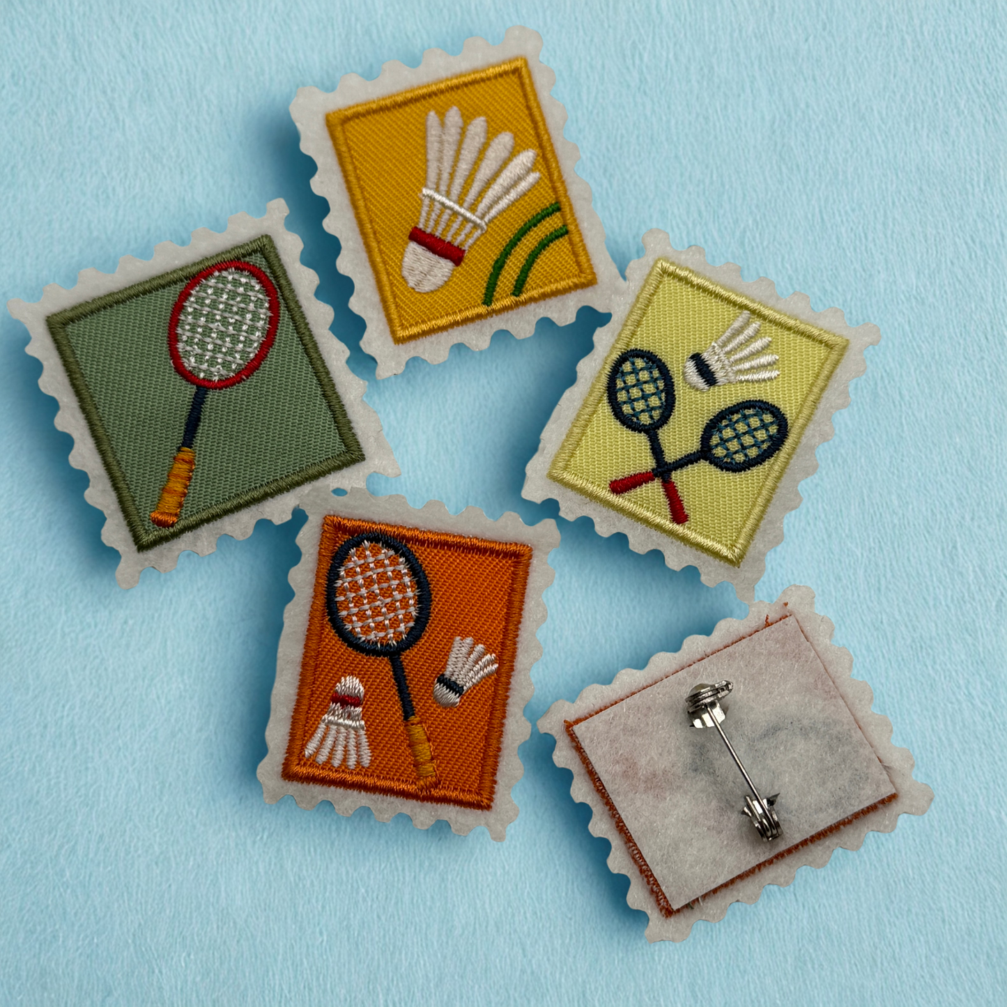 Badminton Embroidered Pin Set (4-Piece Collection)