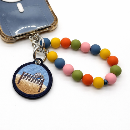 Badminton Beaded Wrist Phone Charm