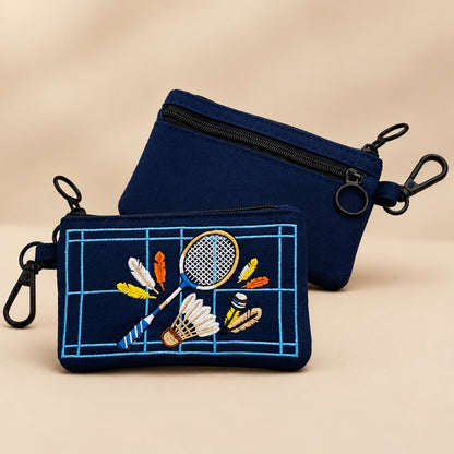 Badminton Racket & Shuttlecock Zipper Pouch