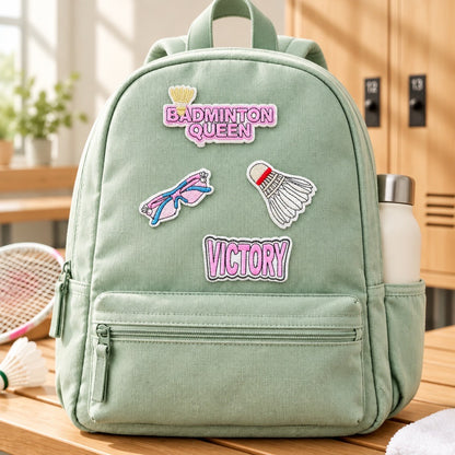 Badminton Iron-on & Adhesive Embroidered Badges Set (Set of 13)