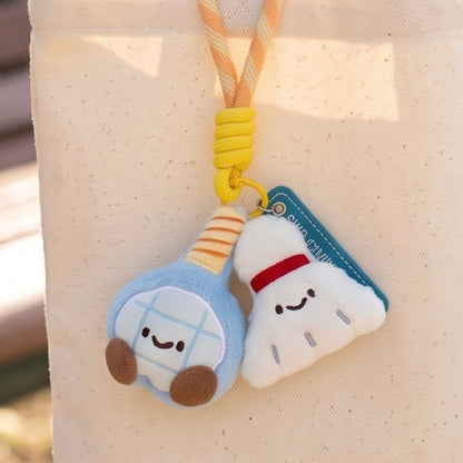 Mini Racket & Shuttlecock Plush Bag Charm Duo / Badminton Sports Bag Charm
