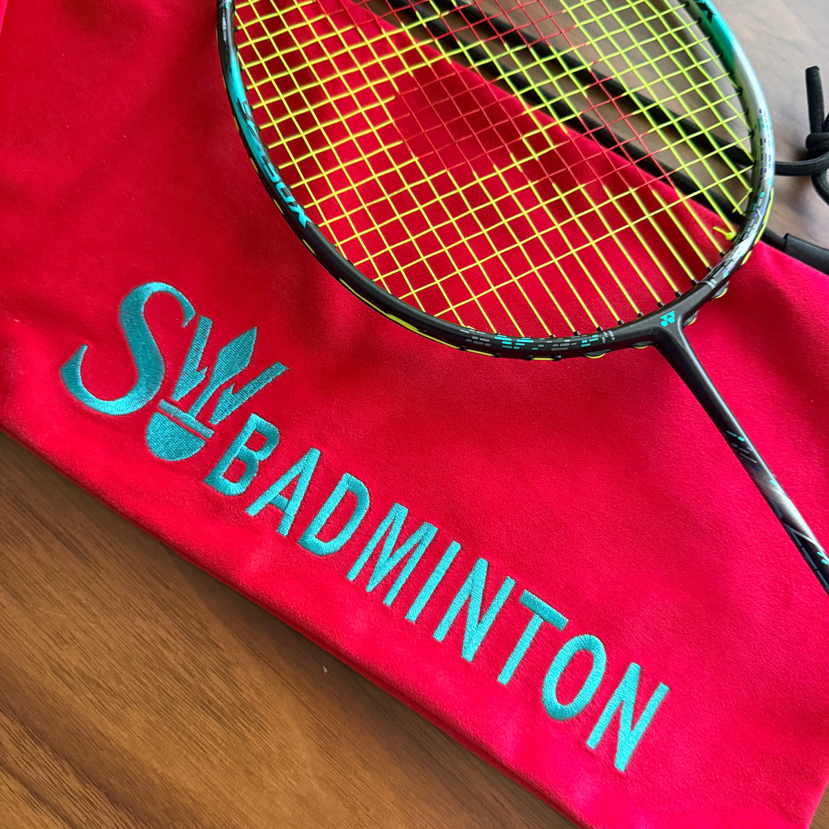 SW Badminton Premium Velvet Badminton Racket Cover Sleeve / Soft Drawstring Pouch (Fits 1-2 Rackets)