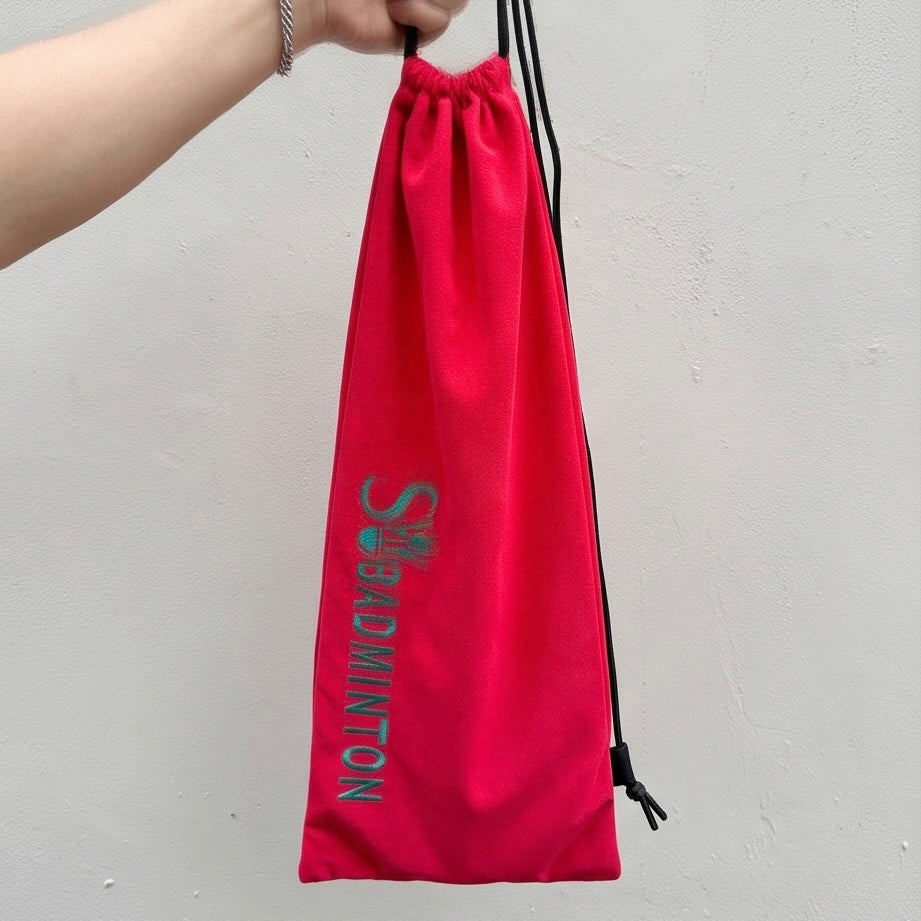 SW Badminton Premium Velvet Badminton Racket Cover Sleeve / Soft Drawstring Pouch (Fits 1-2 Rackets)