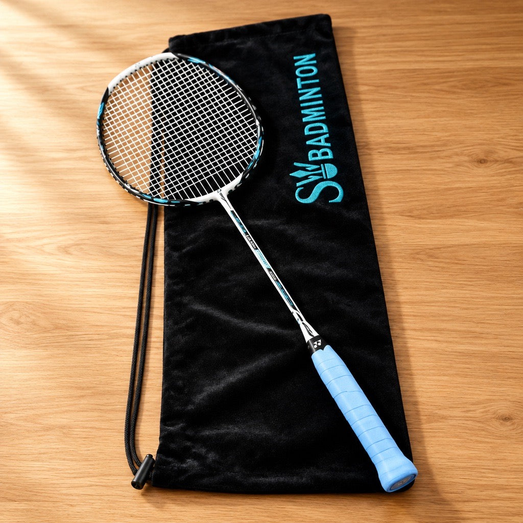 SW Badminton Premium Velvet Badminton Racket Cover Sleeve / Soft Drawstring Pouch (Fits 1-2 Rackets)