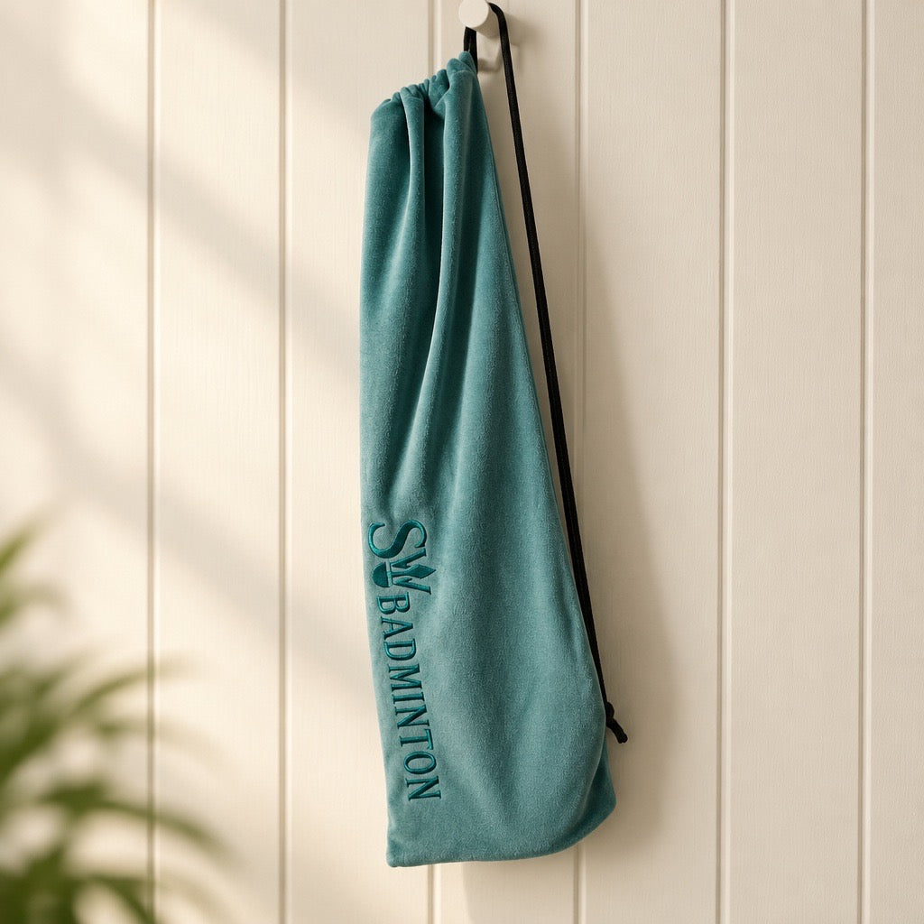 SW Badminton Premium Velvet Badminton Racket Cover Sleeve / Soft Drawstring Pouch (Fits 1-2 Rackets)