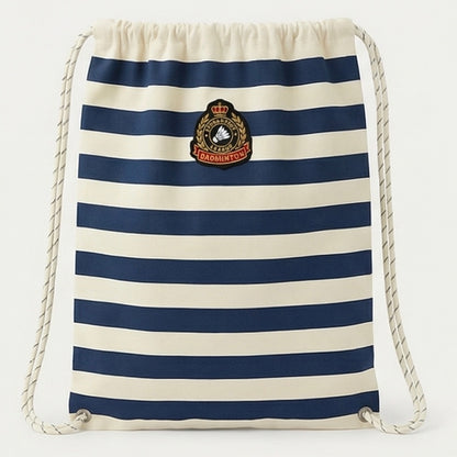 Badminton Striped Drawstring Backpack