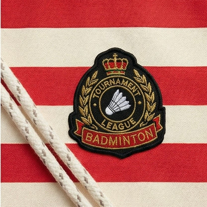Badminton Striped Drawstring Backpack