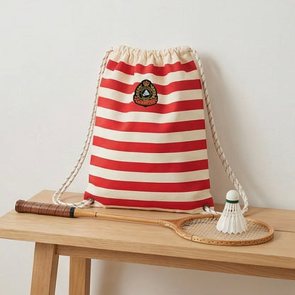 Badminton Striped Drawstring Backpack
